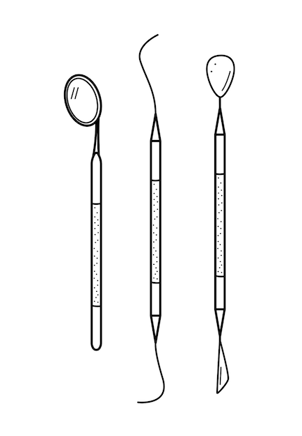 Plik wektorowy narzędzia stomatologiczne ikony doodle ilustracja wektorowa elementów stomatologii do leczenia i opieki