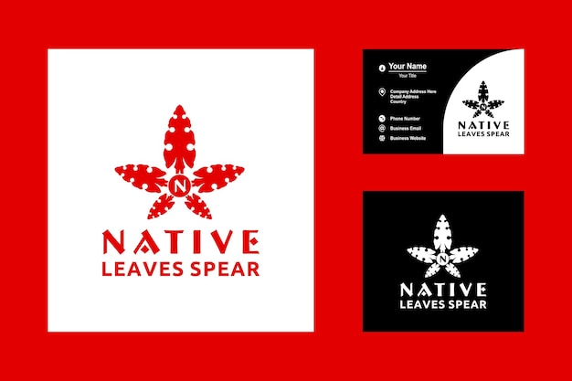 Native Spear Arrowhead Star Cannabis Konopie Pot Liść Cbd Ikona Logo Wektor Projekt Inspiracja