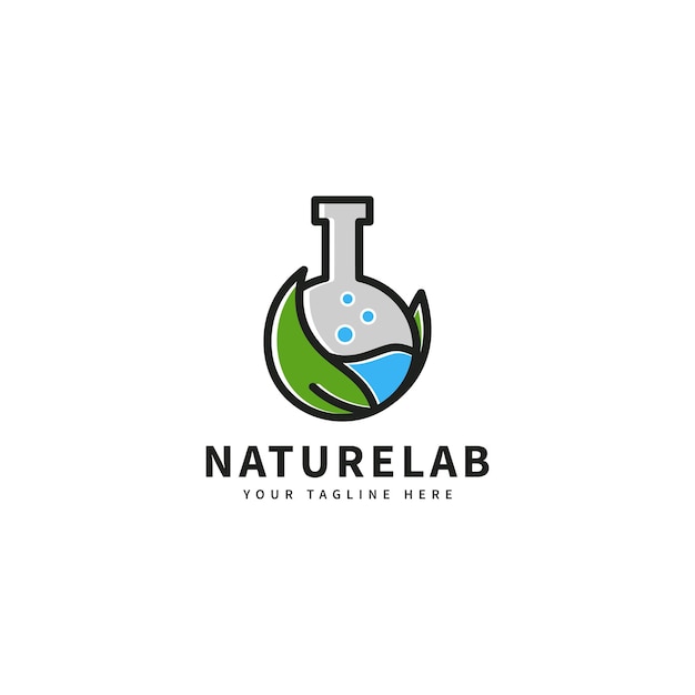 Natura Liść Laboratorium Wektor Ikona Ilustracja Projektowanie Logo