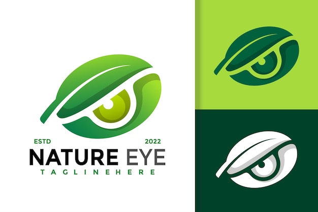 Natura Liść Oko Wizja Logo Projekt Wektor Szablon