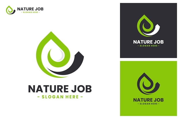 Natura pracy logo wektor szablon projektu
