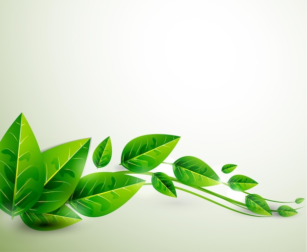 Natura zielone liście Wektor latający liście abstrakcyjne tło
