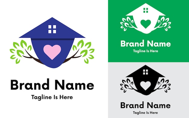 Plik wektorowy natural love house logo design