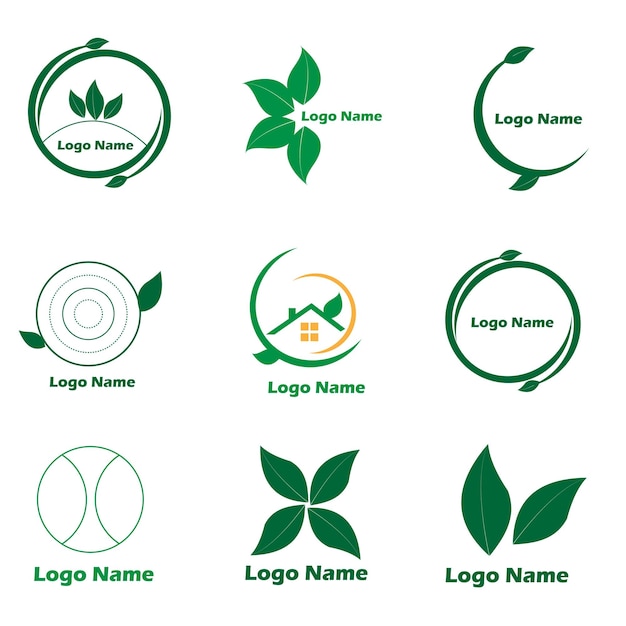 Naturalna żywność Ekologiczna Odznaki żywności Ekologicznej W Logo Vector Naturalne Logo Z Liśćmi