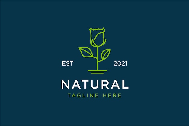 Naturalne Logo Kwiatu Róży