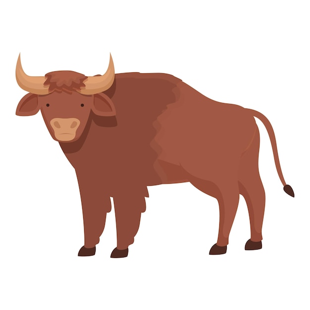 Plik wektorowy naturalny bawół ikona kreskówka wektor żubr zwierzę ssak krowa