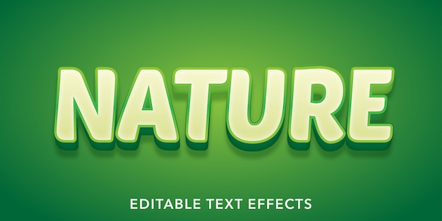 Nature Text 3d Style Edytowalny Efekt Tekstowy