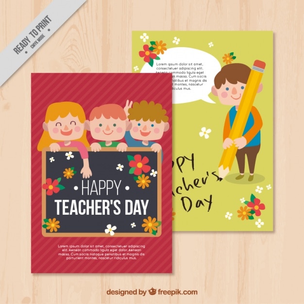 Plik wektorowy nauczyciele dzień kartkę z życzeniami