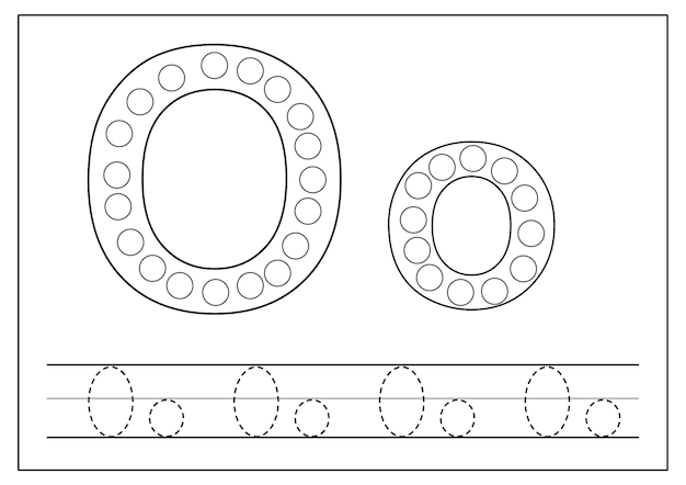 Nauka Alfabetu Angielskiego Dla Dzieci Litera O śledzenie Liter
