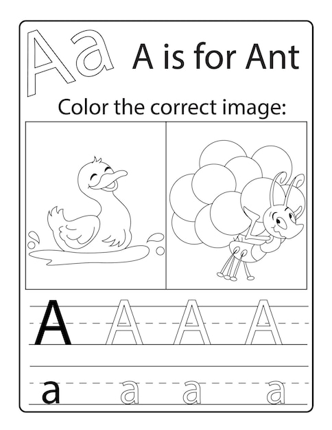 Nauka Alfabetu I Pisanie Z Uroczym Kolorowaniem Zwierząt I Książką Do ćwiczeń