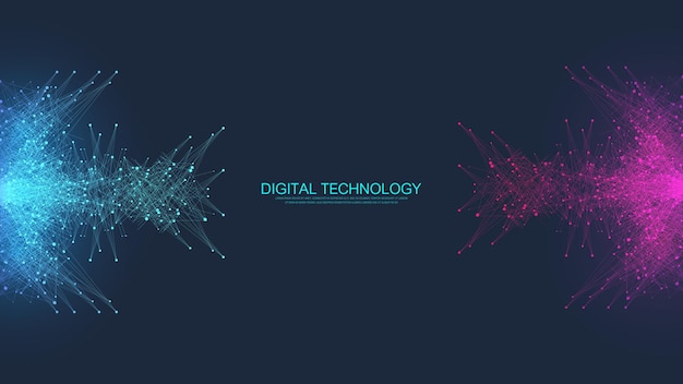 Naukowa ilustracja wektorowa technologia komputerowa kwantowa