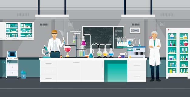 Naukowcy Przeprowadzają Eksperymenty Chemiczne W Laboratorium