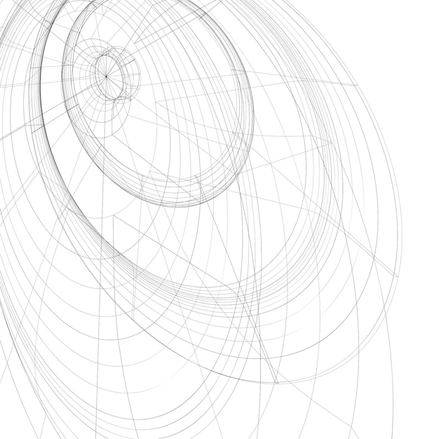 Plik wektorowy naukowe i technologiczne monochromatyczne stylowe tło, abstrakcyjna figura wymiarowa z siatką linii. 3d grafiki przestrzenne skomplikowane tło, projekt.
