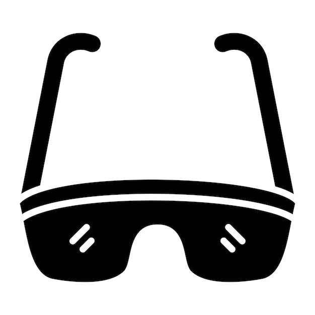 Naukowiec okulary glif solidna czarna ilustracja