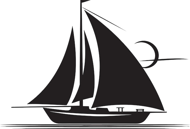 Plik wektorowy nautical noir sleek black boat vector midnight sailing beauty black craft design