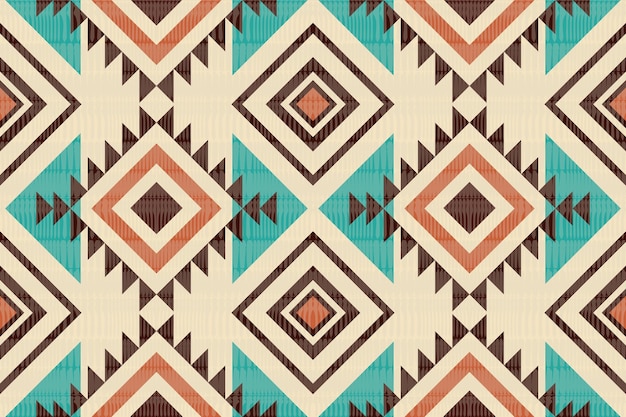 Navajo plemienny wektor bezszwowy wzór ornament rdzennych Amerykanów etniczny styl dekoracji południowo-zachodniego