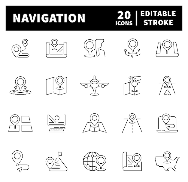 Nawigacja Icon Set