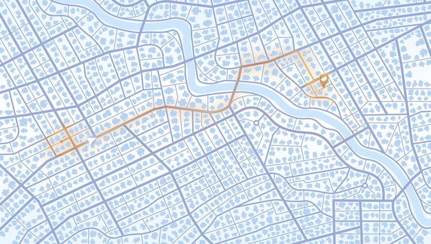 Nawigacja po mapie GPS Miasto widok z góry Widok z góry Abstrakcyjna ilustracji wektorowych tła