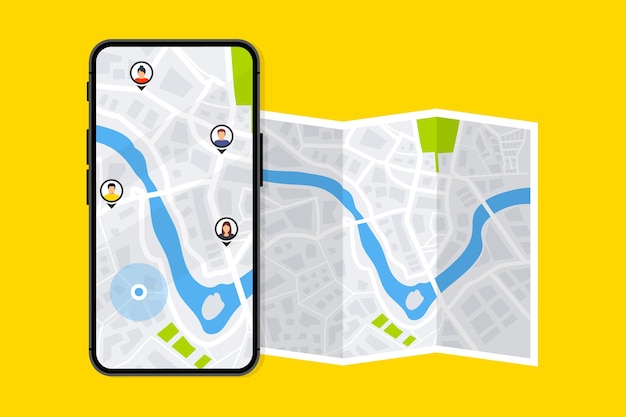 Nawigator Gps. Koncepcja Dzieli Swoją Geolokalizację Z Innymi. Szukaj Według Geolokalizacji. śledzenie Lokalizacji Osoby Korzystającej Z Telefonu. Mapy Nawigacyjne Ze Znacznikami Punktowymi. Lokalizacje Znajomych