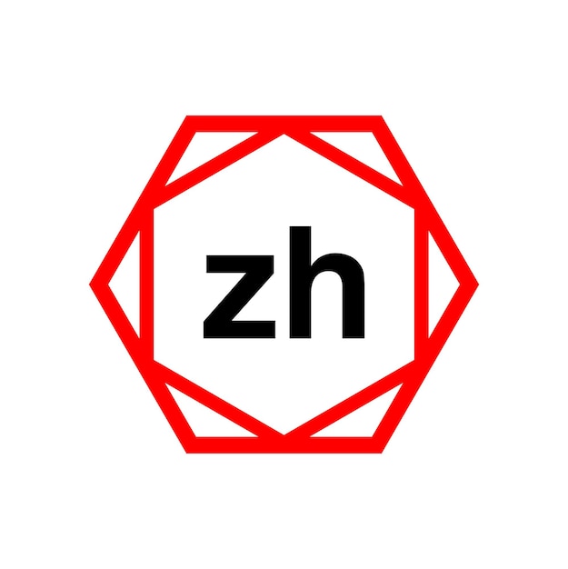 Plik wektorowy nazwa firmy zh początkowe litery ikona monogram zh