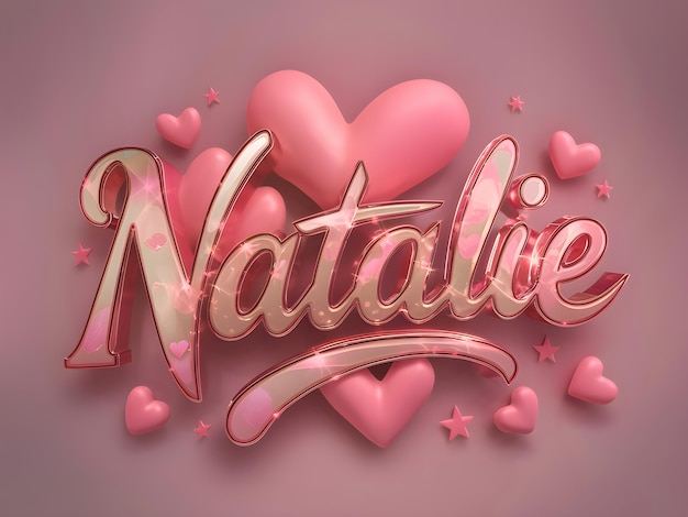 Plik wektorowy nazwa natalie logo design background natalie nazwa typografia piękna sztuka format wektorowy