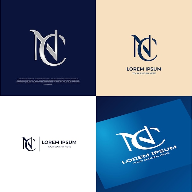 Plik wektorowy nc initial lettering modern luxury logo template for business