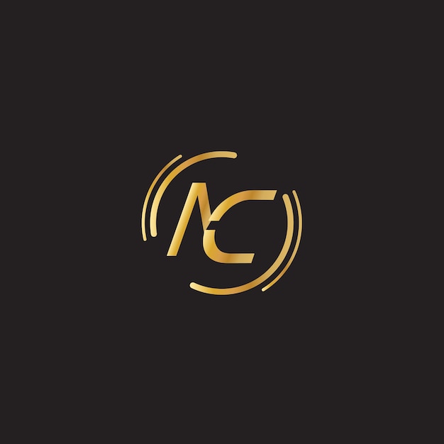 Nc Złoty Kolor Tekst Logo Projektowanie
