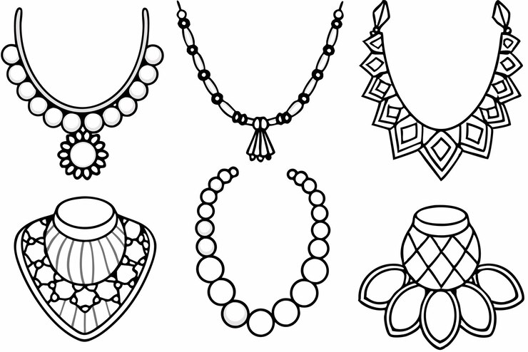 Necklace line art artystyczna reprezentacja wyrafinowanej biżuterii