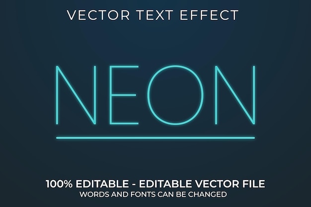 Neon 3d edytowalny efekt tekstowy