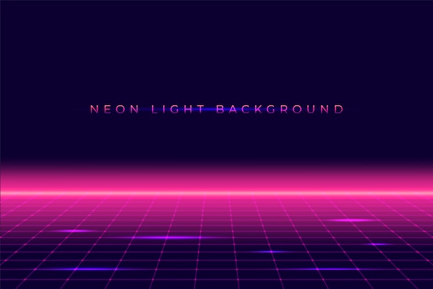 Neon 3d Tło Krajobraz Lat 80-tych