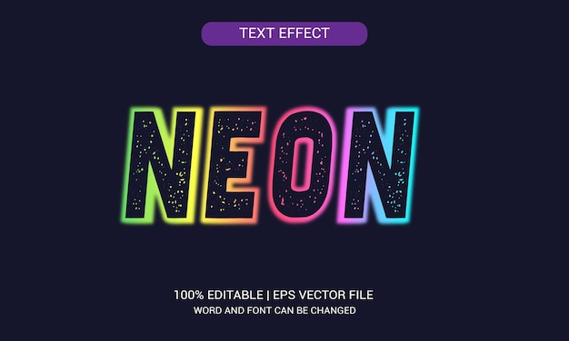 Neon Edytowalny Efekt Tekstowy 3d