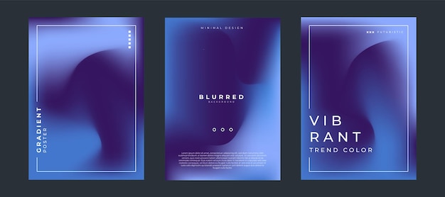 Neon kolory szablon ulotki Gradient siatki zestaw plakatów