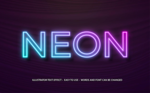 Neon Light 3d Edytowalny Szablon Efektu Stylu Tekstu
