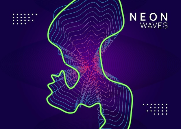 Neon Music Flyer Electro Dance Dj Electronic Sound Fest Techn