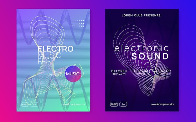 Neonowa Elektroniczna Ulotka Imprezowa Muzyka Taneczna Electro Techno Fest Ev