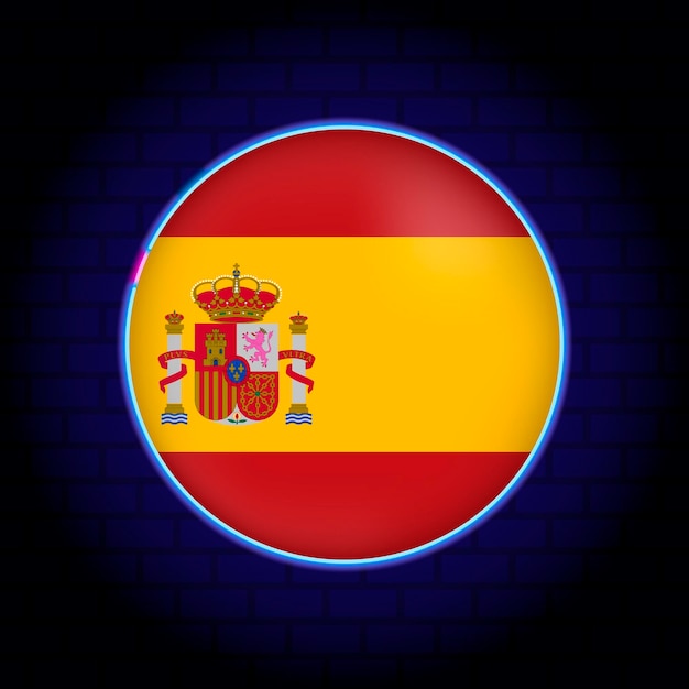 Plik wektorowy neonowa flaga hiszpanii ilustracji wektorowych