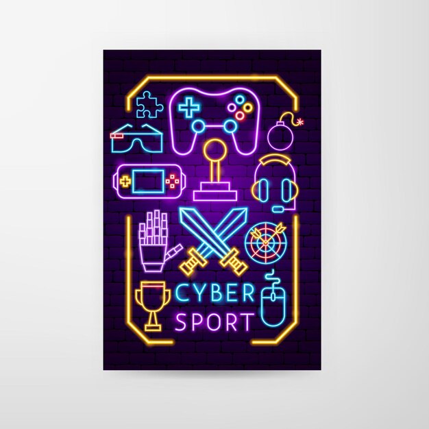 Neonowa Ulotka Cyber Sport