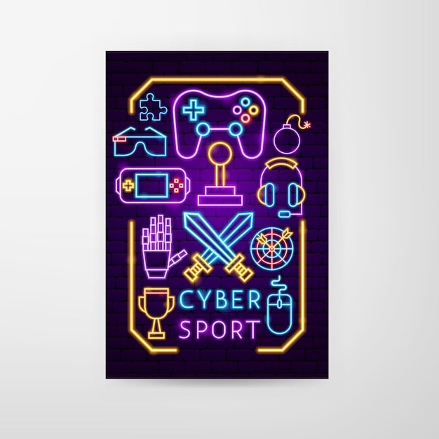 Neonowa Ulotka Cyber Sport