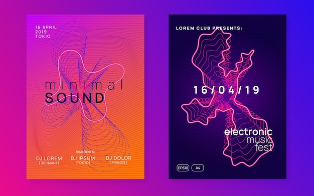Neonowa ulotka klubowa Muzyka taneczna Electro Trance party dj Electroni