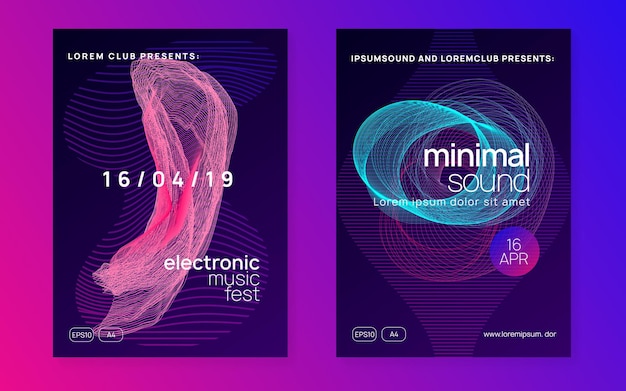 Neonowa ulotka klubowa Muzyka taneczna Electro Trance party dj Electroni