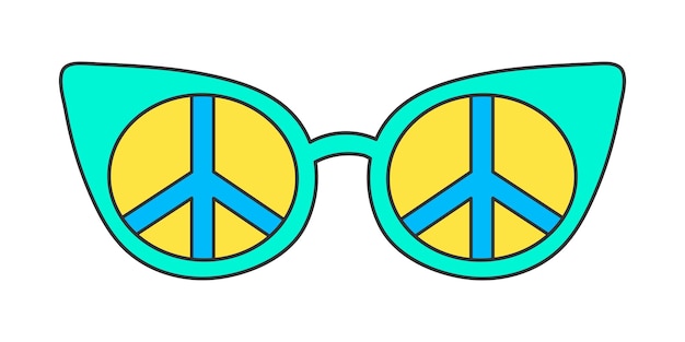 Neonowe okulary przeciwsłoneczne na białym tle, vintage akcesorium hippie, ramka do oczu kota