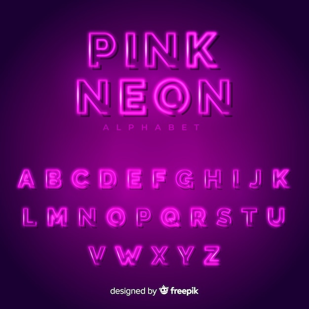 Neonowy alfabet