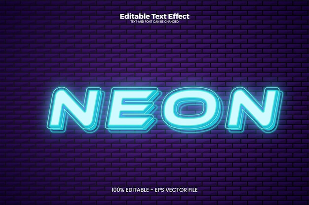 Neonowy edytowalny efekt tekstowy w stylu Neon