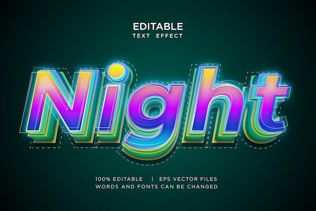 Plik wektorowy neonowy efekt tekstowy typografii 3d