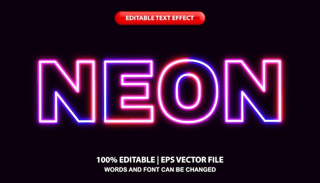 Neonowy Efekt Tekstowy Ze Słowem Neon