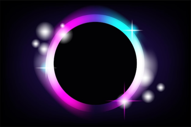neonowy okrągły kształt na tle logo firmy