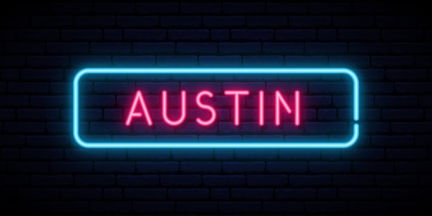 Neonowy Znak Austin.