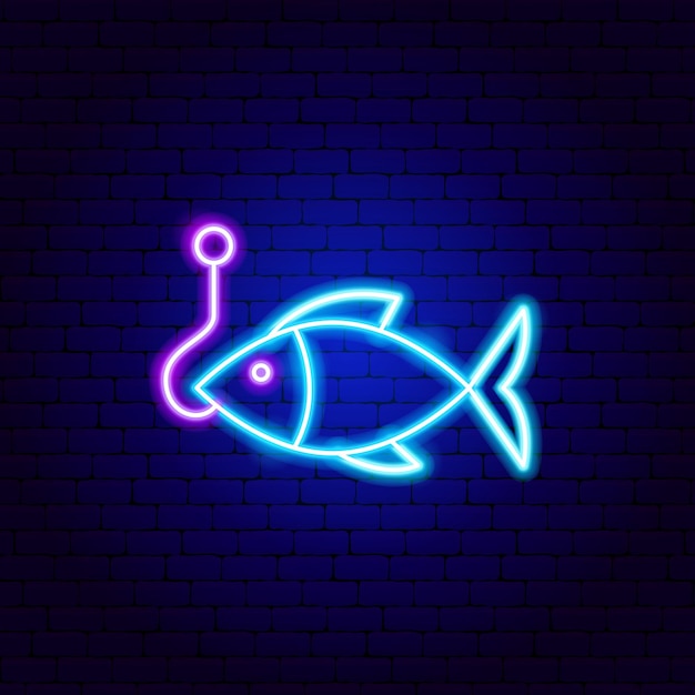 Neonowy znak rybołówstwa