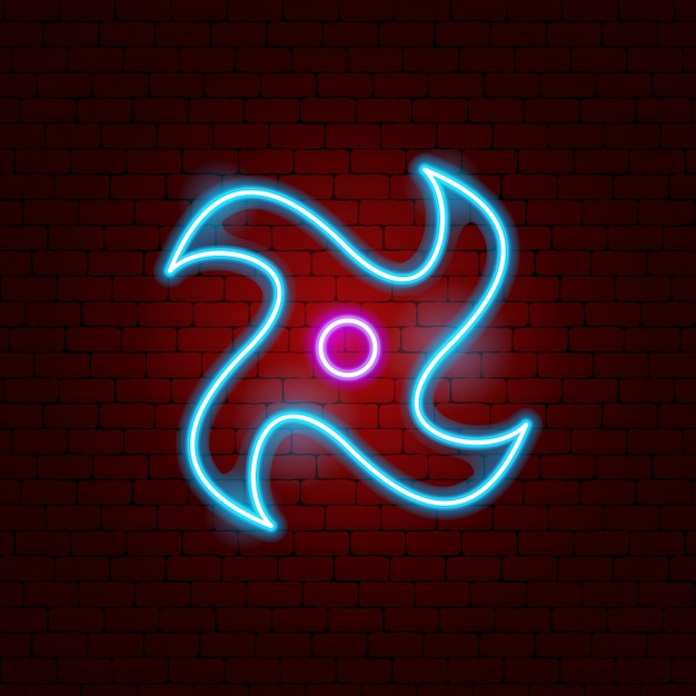 Neonowy Znak Shuriken