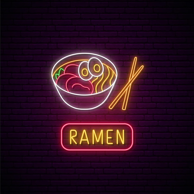 Neonowy Znak Zupy Ramen